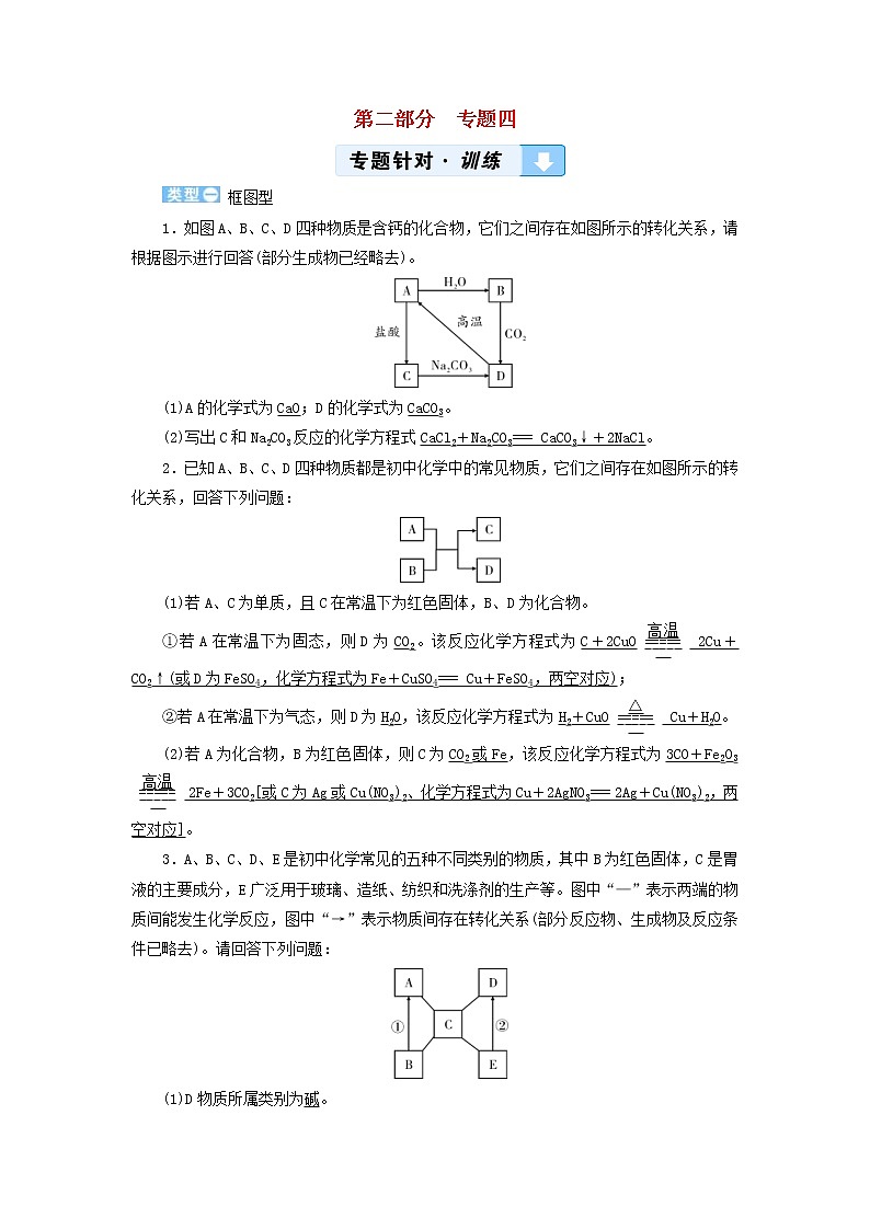 中考化学二轮专题综合强化专题4《物质的转化与推断》精炼卷（含答案）第1页