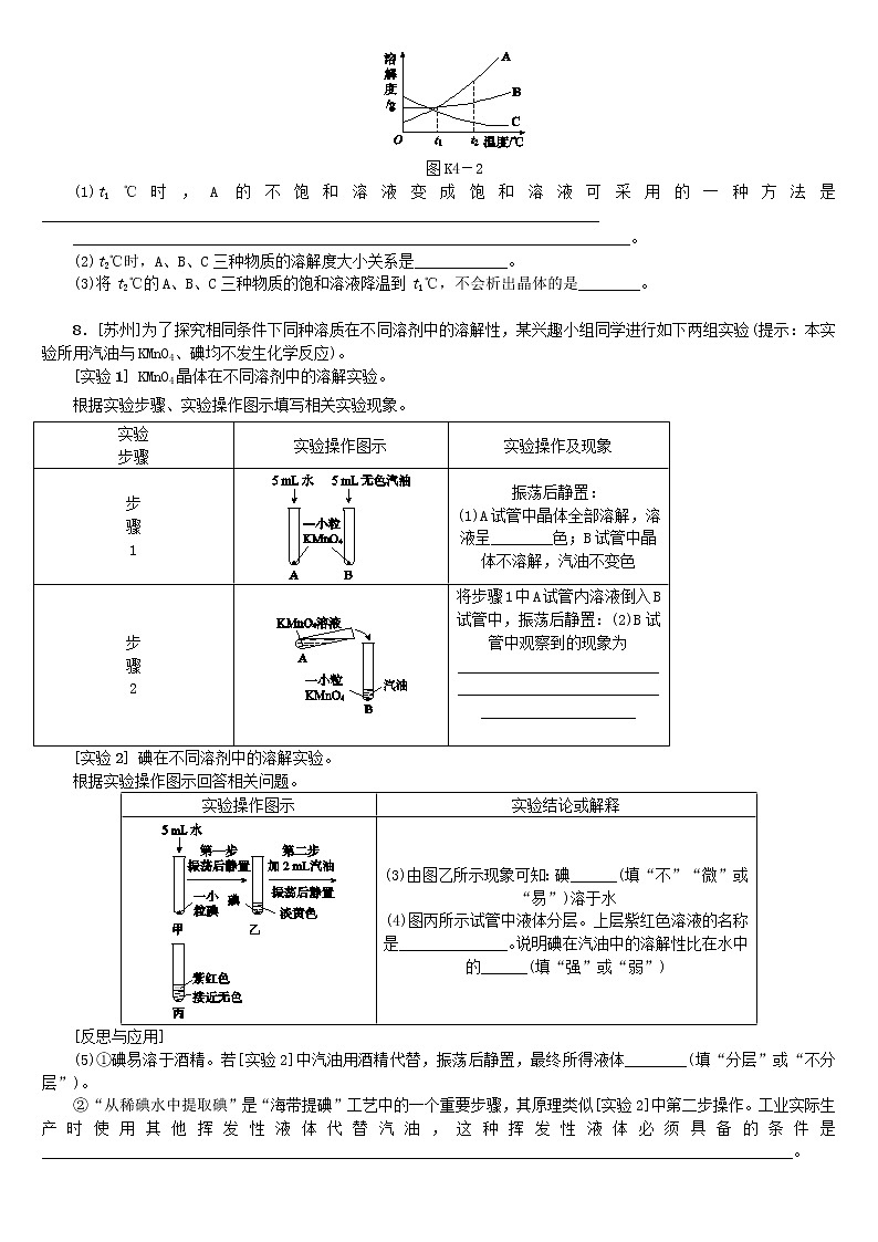 (通用版)中考化学一轮复习课时练04《溶液的形成溶解度》练习（含答案）第2页