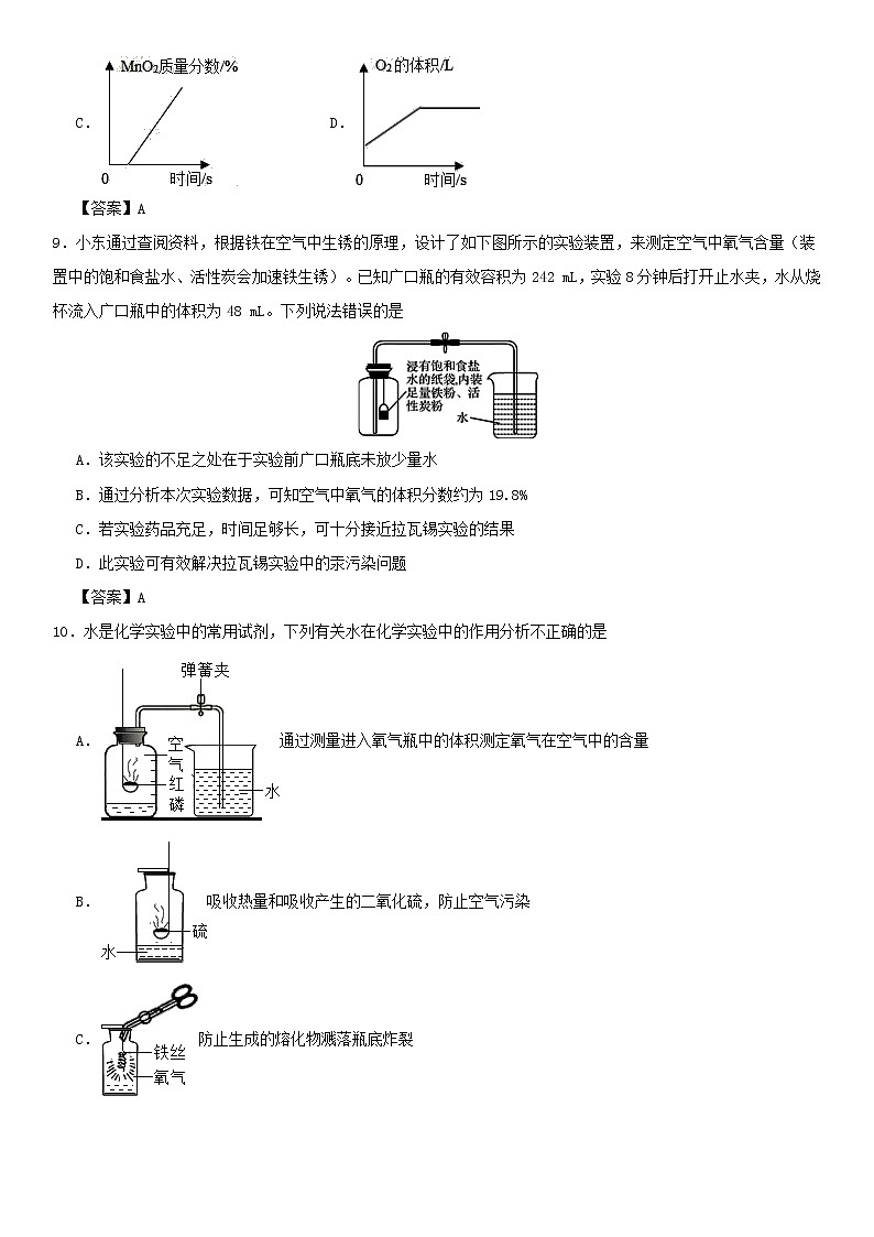 (通用版)中考化学一轮复习考点配套练习《空气和氧气综合》（含答案）第3页