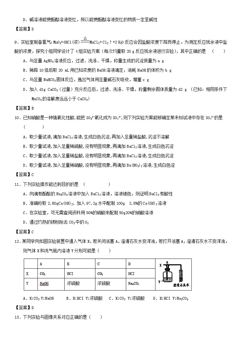 (通用版)中考化学一轮复习考点测试卷《生活中的的盐及粗盐的提纯》(含答案)第2页