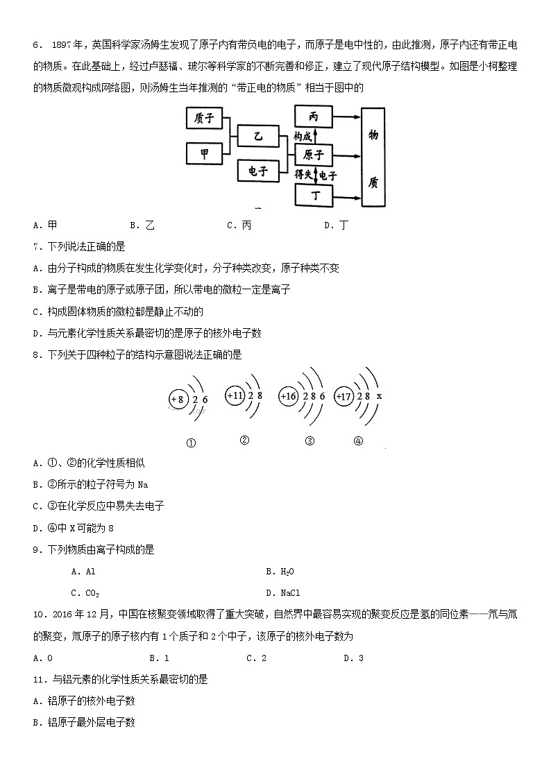 中考化学二轮专题复习卷《原子的结构》练习卷（含答案）第2页