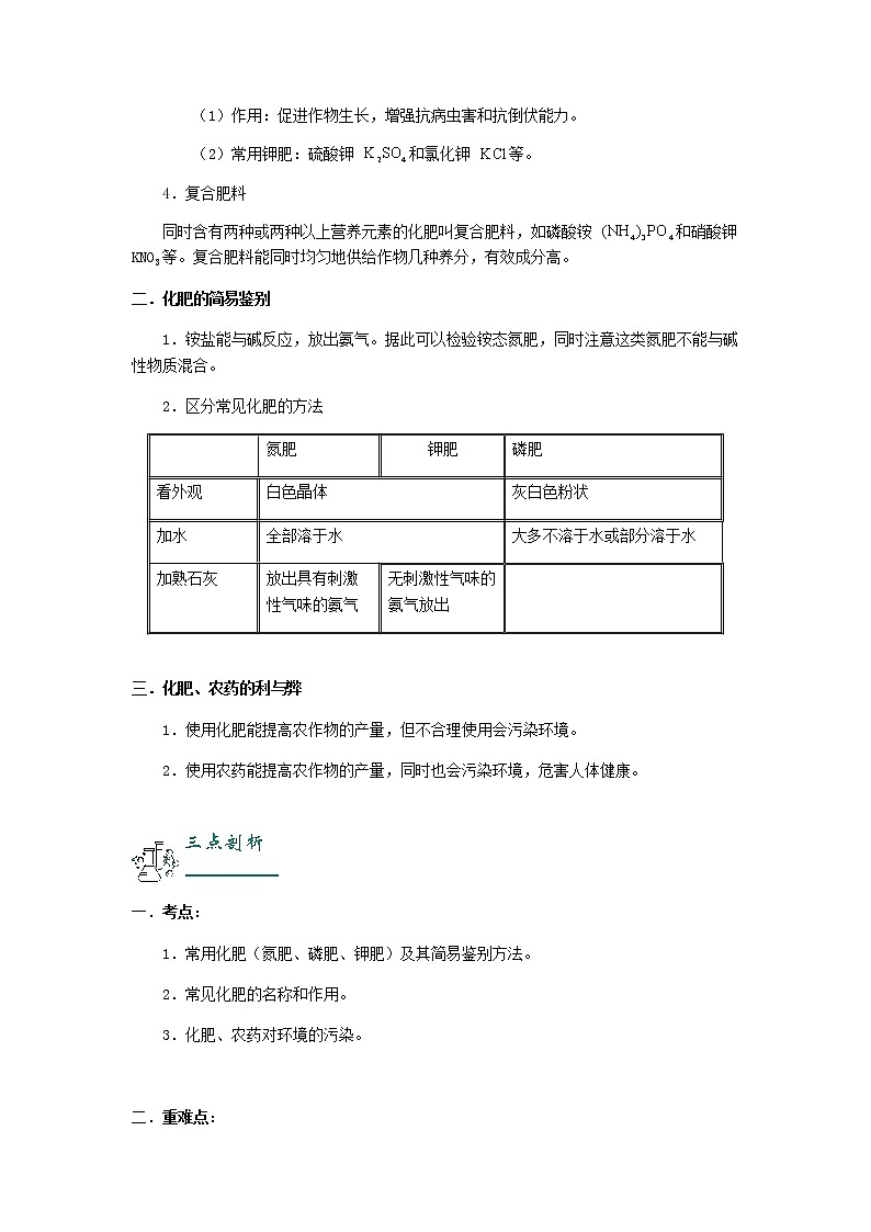 （通用版）中考化学一轮复习精讲精练第13讲《化学肥料及计算》（含解析）第2页