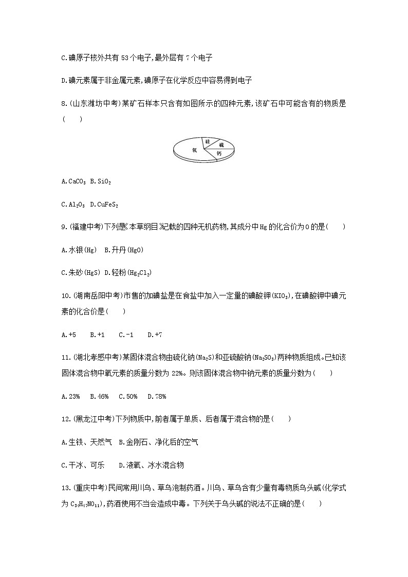 (通用版)中考化学一轮复习基础过关03《物质构成的奥秘第1课时物质构成的奥秘》练习(含答案)第3页