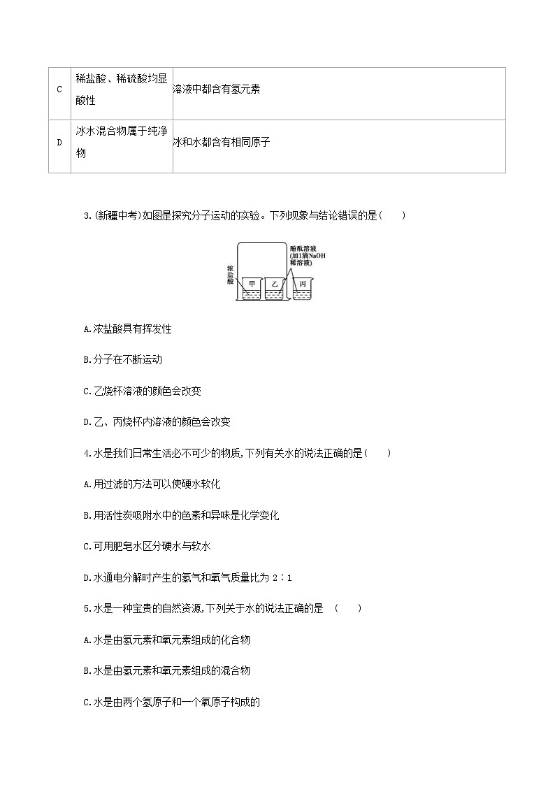(通用版)中考化学一轮复习基础过关02《探秘水世界》练习(含答案)第2页