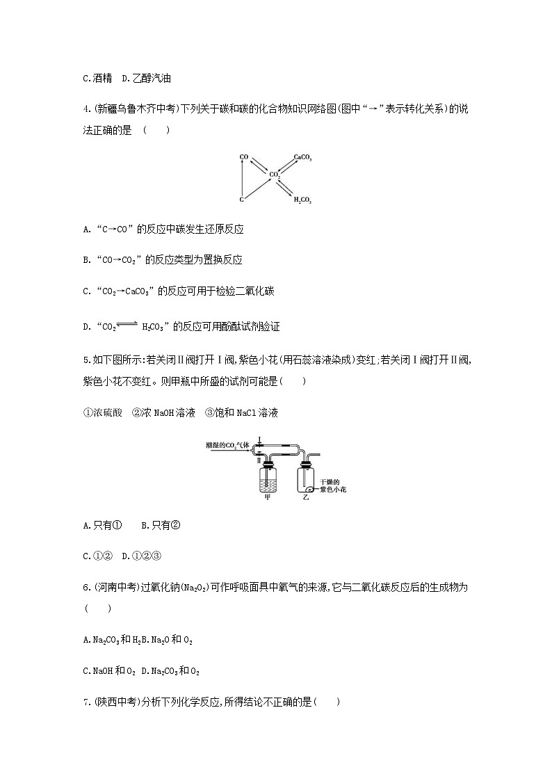 (通用版)中考化学一轮复习基础过关08《燃烧与燃料第2课时大自然中的二氧化碳》练习(含答案)第2页