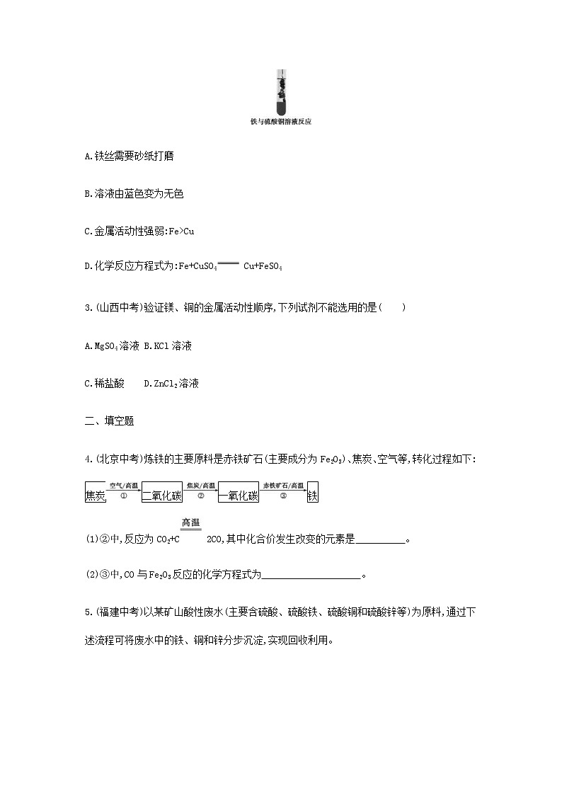 (通用版)中考化学一轮复习基础过关13《金属第2课时金属的化学性质》练习(含答案)第2页