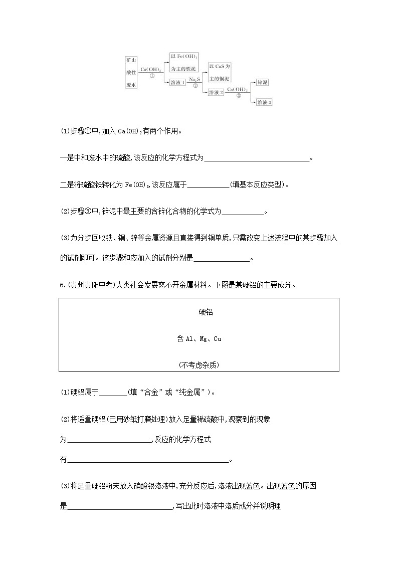 (通用版)中考化学一轮复习基础过关13《金属第2课时金属的化学性质》练习(含答案)第3页