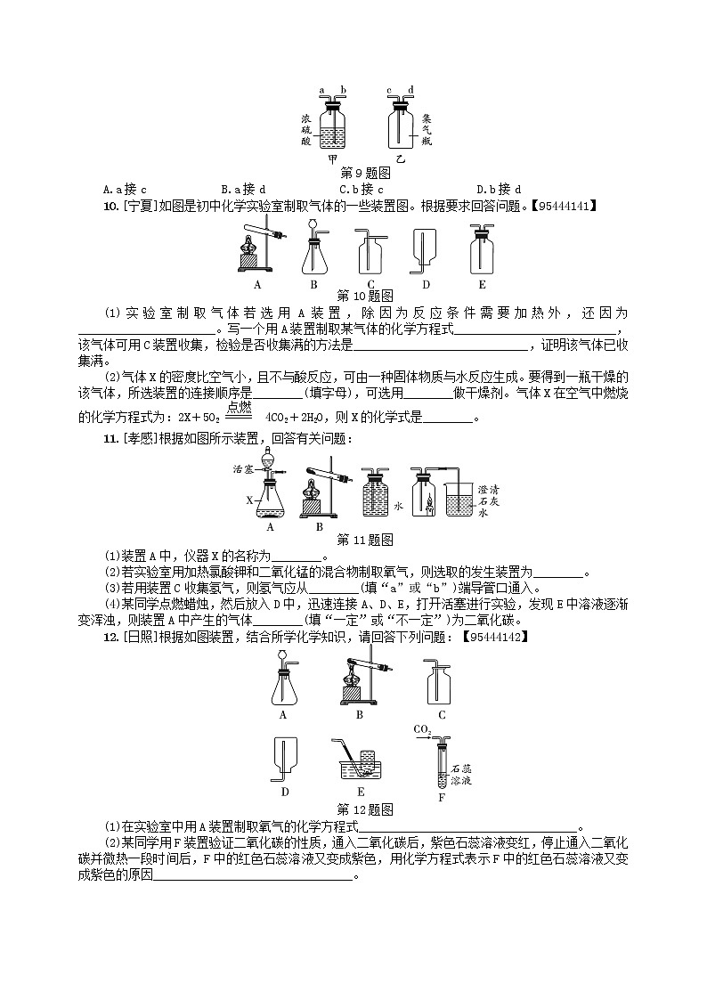 中考化学一轮复习考点精选练专题五《气体的制备》（含答案）02