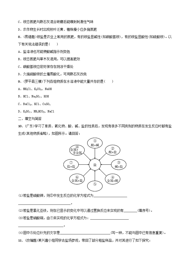 (通用版)中考化学一轮复习15盐化肥训练 (含答案)第2页