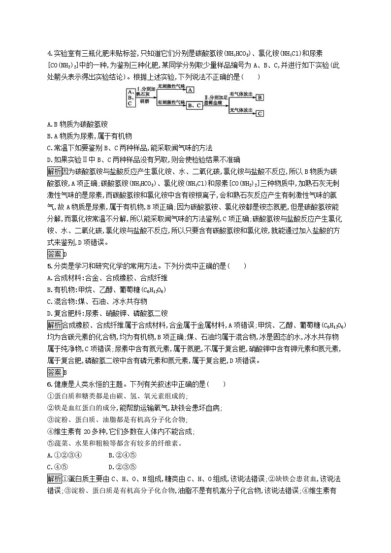 中考化学一轮复习基础知识过关阶段检测06酸和碱盐化肥化学与生活 (含答案)02