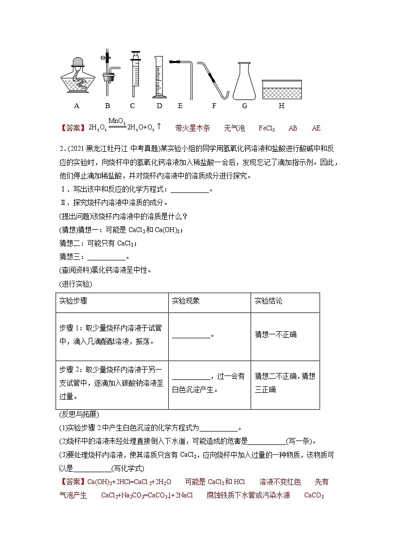 专题18 科学探究题-2021年中考化学真题分项汇编（第04期）第2页
