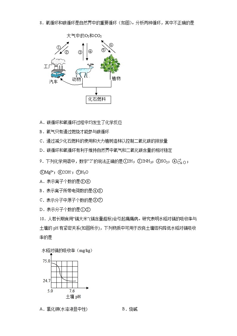 2022年山东省泰安市东平县实验中学中考一模化学试题（word版含答案）03