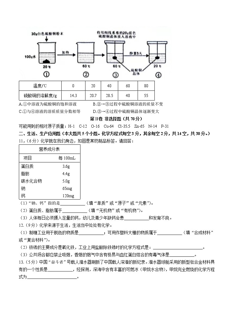 2022年山西省晋中市中考备战卷模拟与适应（一模）化学试题(word版含答案)第3页