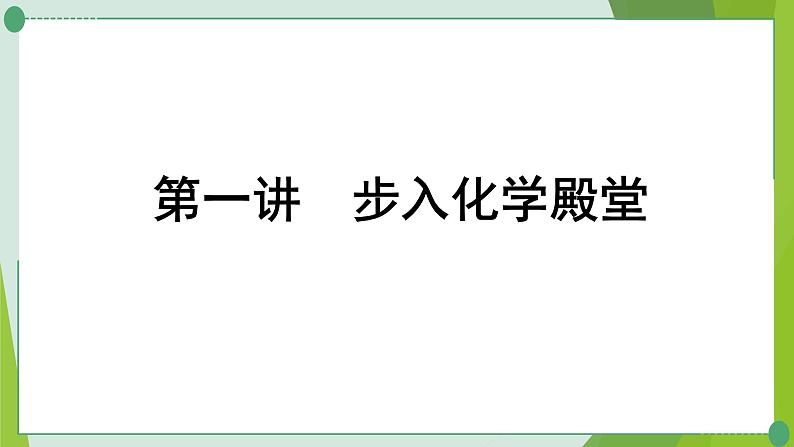 2022年中考化学一轮复习第一讲步入化学殿堂课件PPT第1页