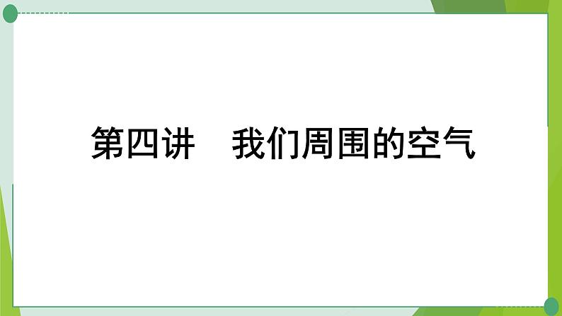 2022年中考化学一轮复习第四讲我们周围的空气课件PPT第1页