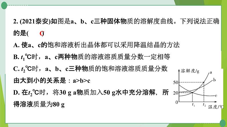 2022年中考化学一轮复习---专题6溶解度曲线及其应用课件PPT第3页