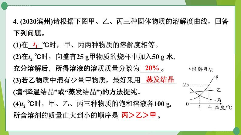 2022年中考化学一轮复习---专题6溶解度曲线及其应用课件PPT第5页