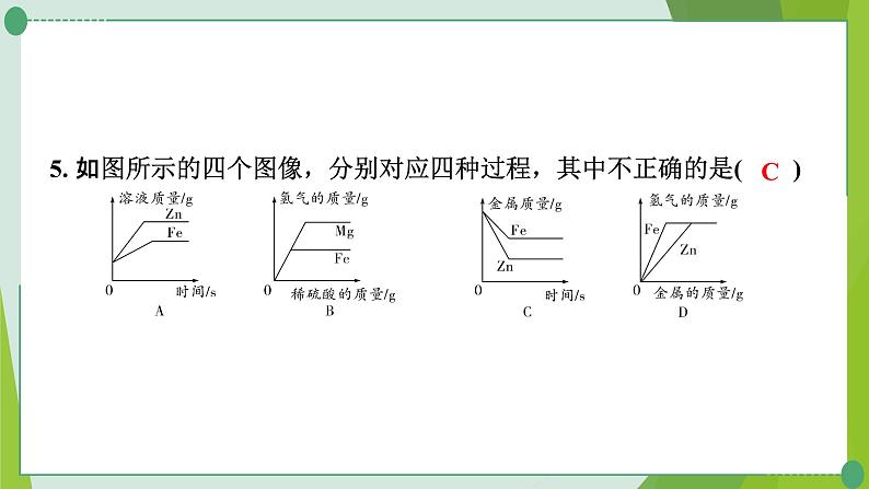 2022年中考化学一轮复习---专题14金属与酸反应的图像分析课件PPT07