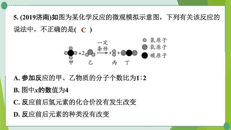 2022年中考化学一轮复习---专题4微观反应示意图课件PPT第6页