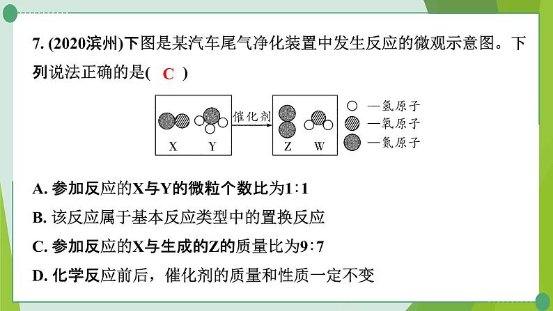 2022年中考化学一轮复习---专题4微观反应示意图课件PPT第8页