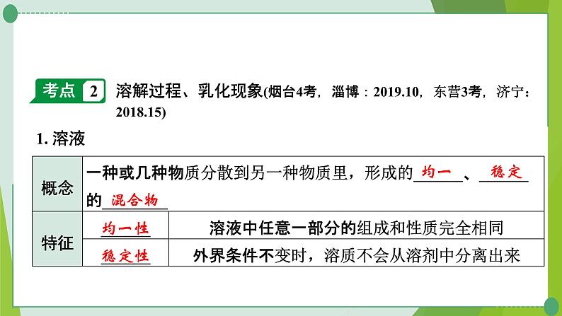 2022年中考化学第一轮系统复习第七讲溶液课时1溶液的形成及定量表示课件PPT第7页