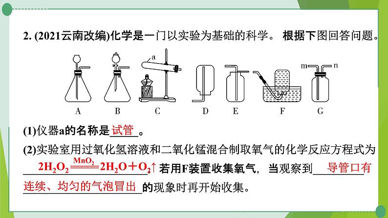 2022年中考化学第二轮复习专题七常见气体的制备课件PPT第5页