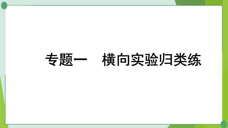 2022年中考化学第二轮复习专题一横向实验归类练课件PPT第1页