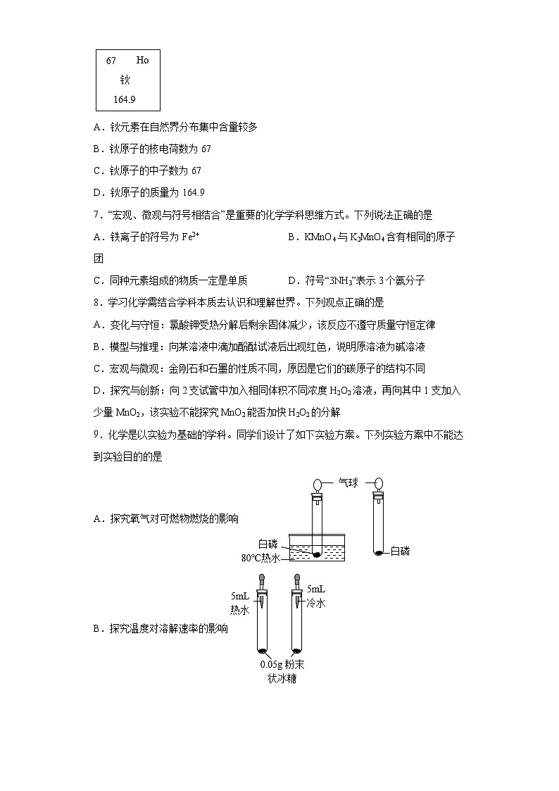 2022年山西省晋中市中考备战卷模拟与适应（一模）化学试题(word版含答案)02