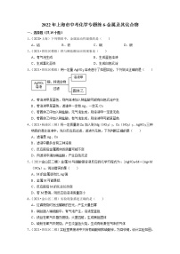 2022年上海市中考化学专题练-金属及其化合物