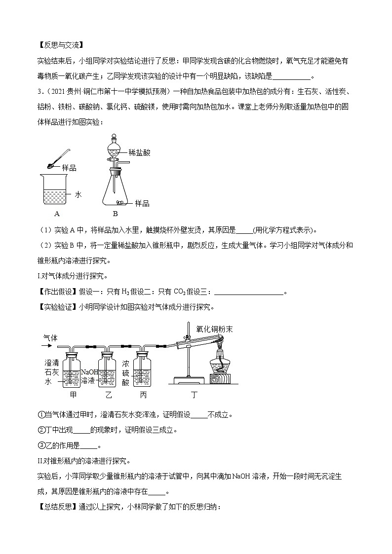 2022年中考化学二轮专项复习卷——科学探究题第3页
