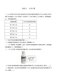 专题13 化学计算-2022年中考化学二轮复习专项考点