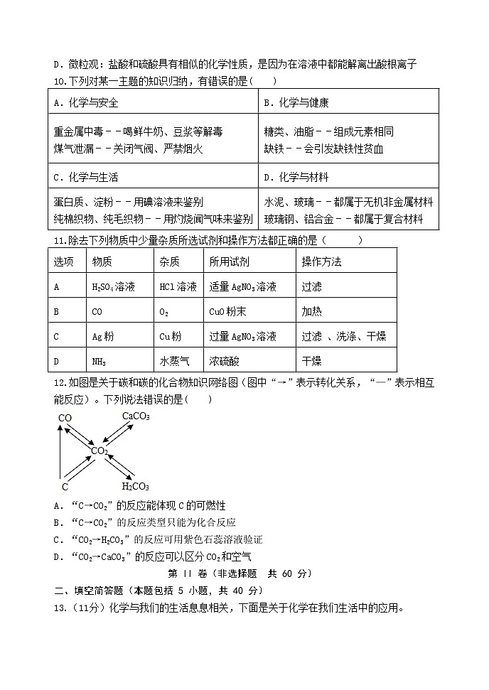 2022年山东省东营市初中学业水平考试化学模拟试题(word版含答案)第3页