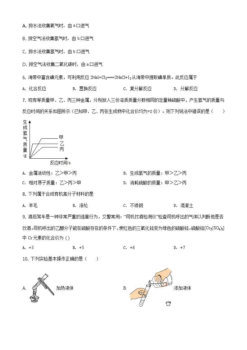 精品解析：2020年山东省泰安市高新区中考二模化学试题（原卷版）第2页
