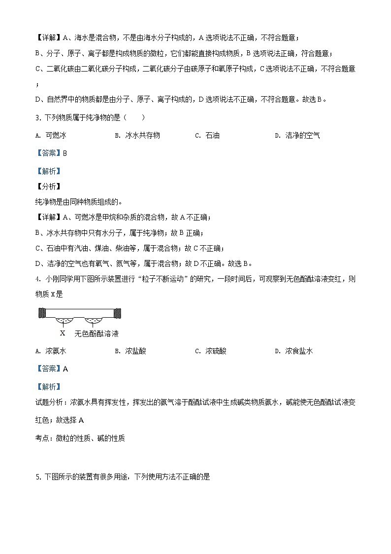 精品解析：2020年山东省泰安市高新区中考二模化学试题（解析版）第2页
