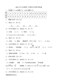 2021年山东省德州市临邑县中考第二次练兵考试化学试题及答案（图片版）