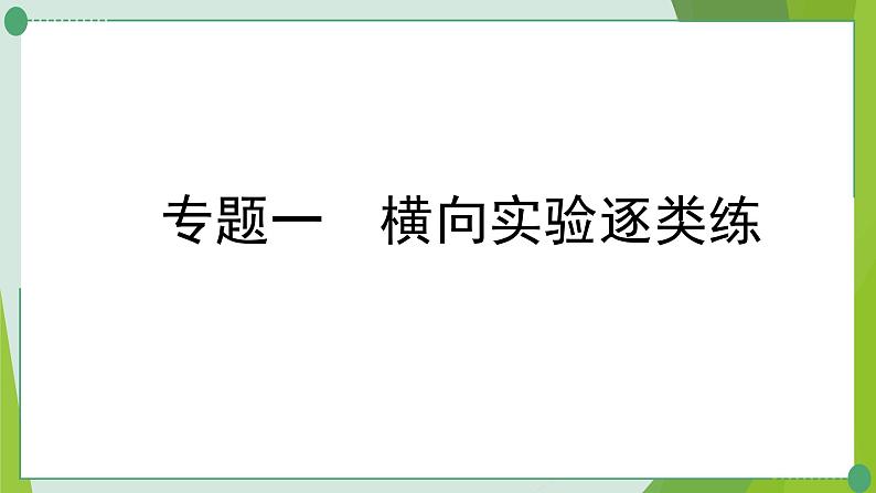 2022年中考化学二轮系统复习---专题一横向实验逐类练课件PPT第1页