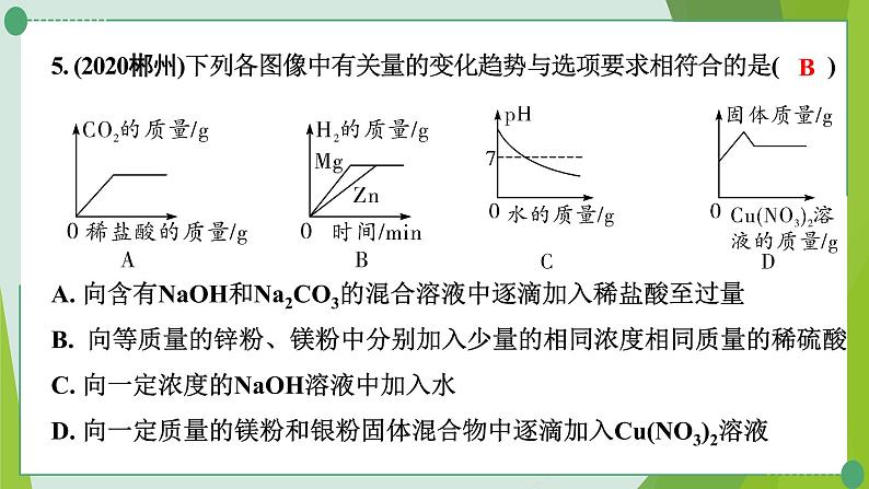 2022年中考化学二轮复习专题三坐标曲线题课件PPT第7页