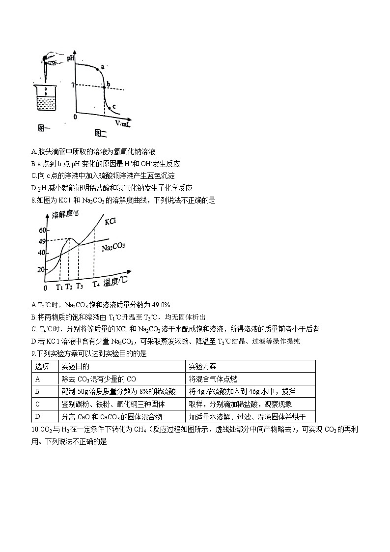 2022年江苏省淮安市洪泽区中考一模化学试题02