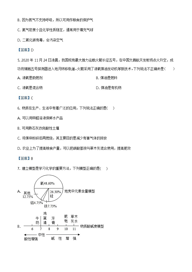 2021年山东省聊城市莘县中考二模化学试题及答案第2页