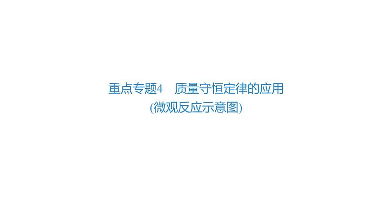 2022年中考化学专题复习---突破重点专题4质量守恒定律的应用(微观反应示意图)酸、碱、盐的转化关系课件PPT第1页