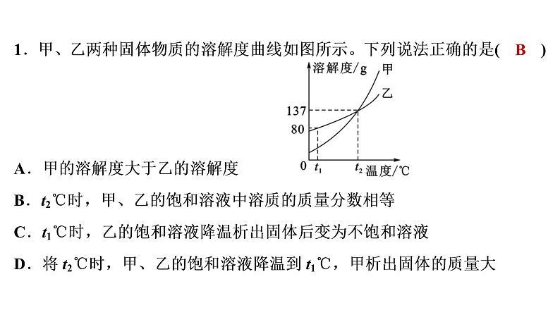 2022年湖南省益阳市中考化学专项集训1溶解度课件第2页