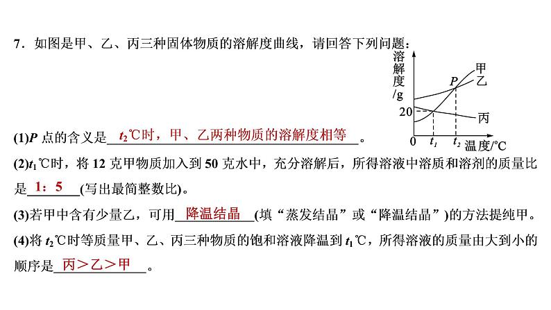 2022年湖南省益阳市中考化学专项集训1溶解度课件第8页