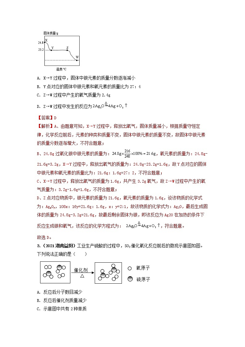 2022年中考化学一轮复习必练真题 专题10质量守恒定律及应用第2页