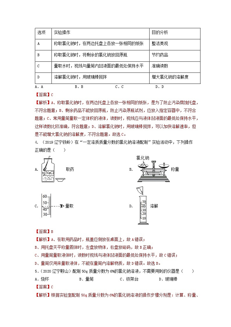 2022年中考化学一轮复习必练真题 专题16溶液的配制和计算第2页