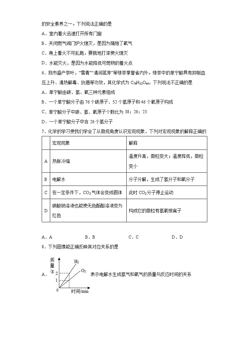 2022年山东省东营市中考模拟化学试题(word版含答案)02