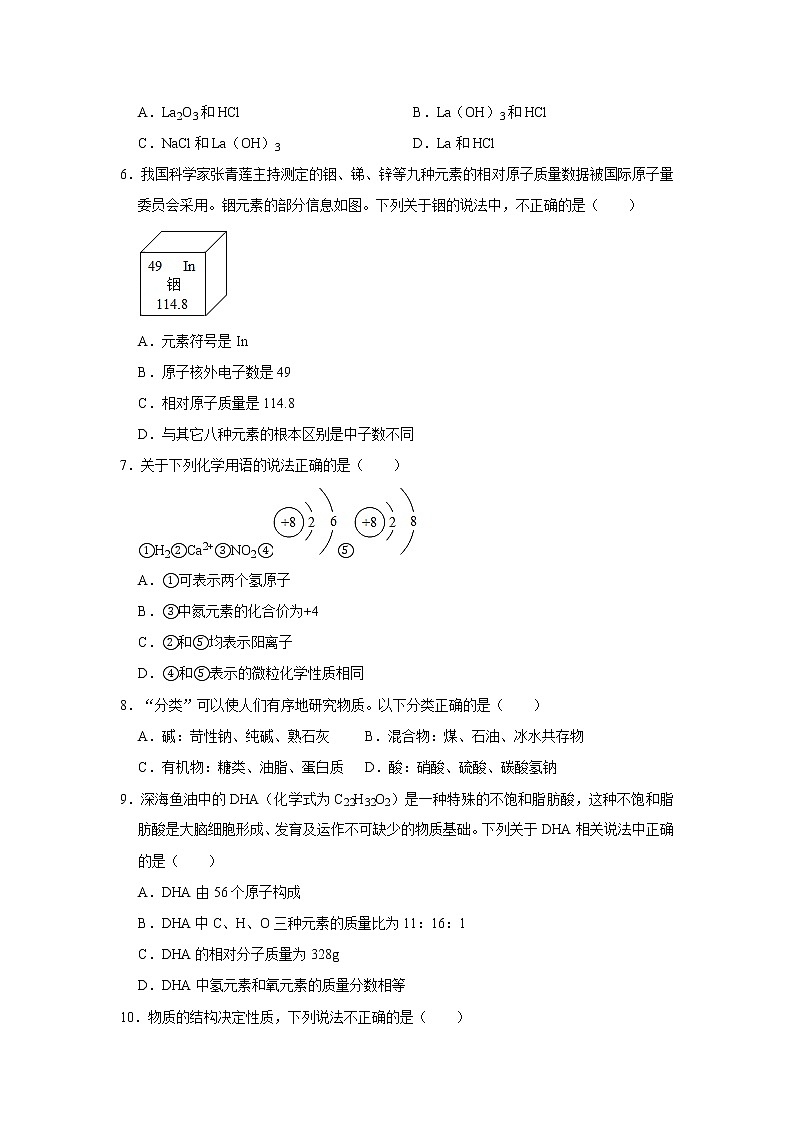 山东省东营市广饶县2020年中考化学二模试卷及答案02