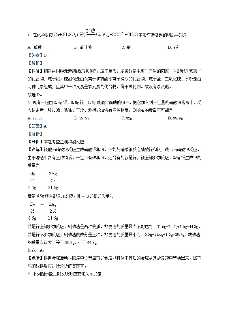 精品解析：2021年山东省枣庄市台儿庄区二调化学试题（解析版+原卷板）03
