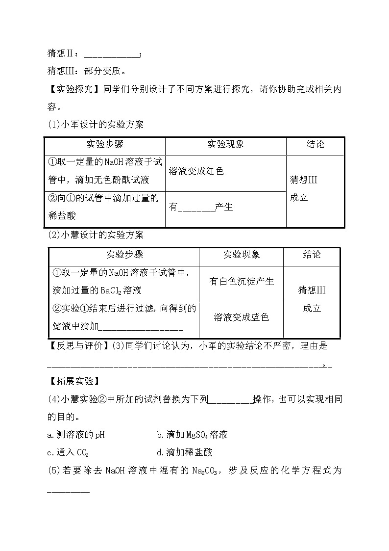 2022年河北省中考化学专题复习练习-实验探究题第3页