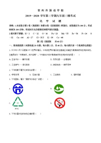 精品解析：2020年江苏省常州市天宁区外国语学校中考二模化学试题（解析版+原卷板）