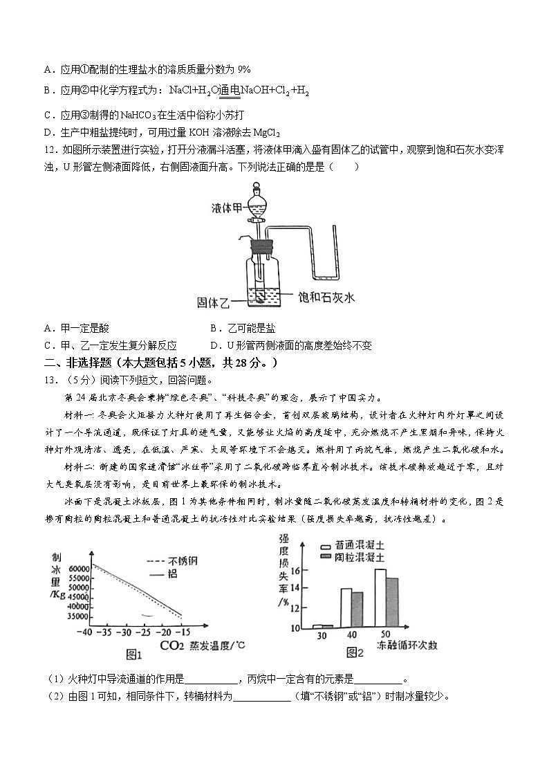 安徽省合肥市包河区2021-2022学年九年级下学期教学质量检测（一）化学试卷(word版含答案)第3页
